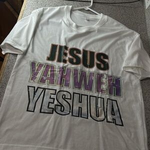 White T-Shirt Mens Religious Christian Graphic Print Faith Based Spiritual